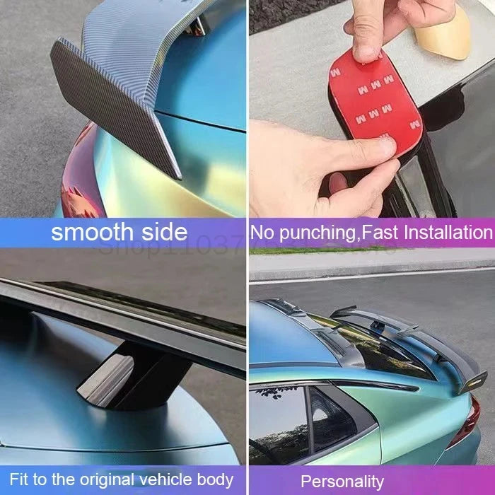 Universal Car modified butterfly shaped tail wing car bumper no perforated spoiler GT Apply