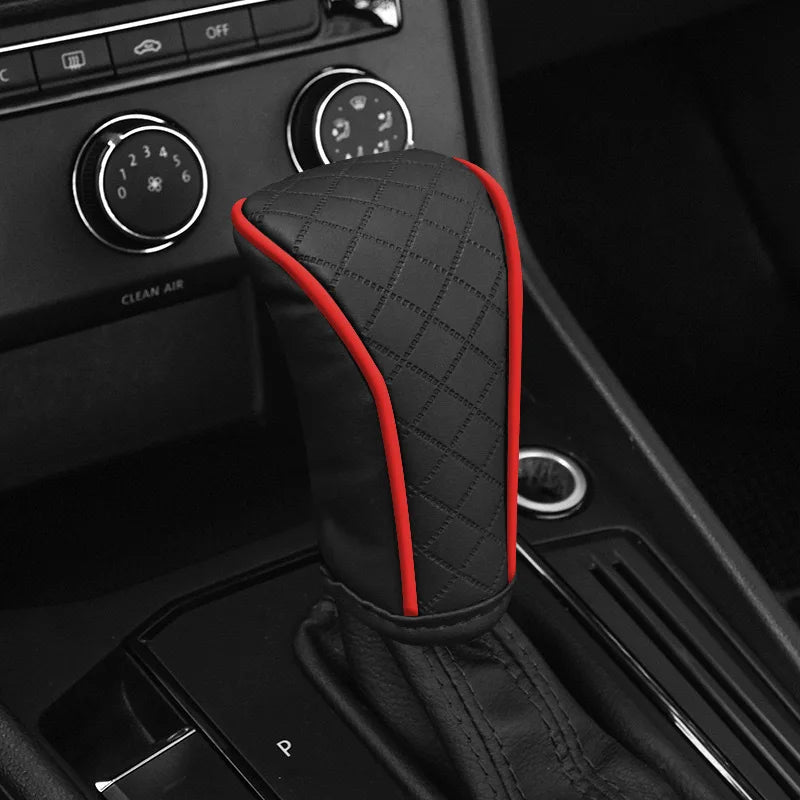 1PC PU Car Shift Lever Cover Sweat Absorption Non-Slip Wear Resistant Car Transmission Dust Cover Interior