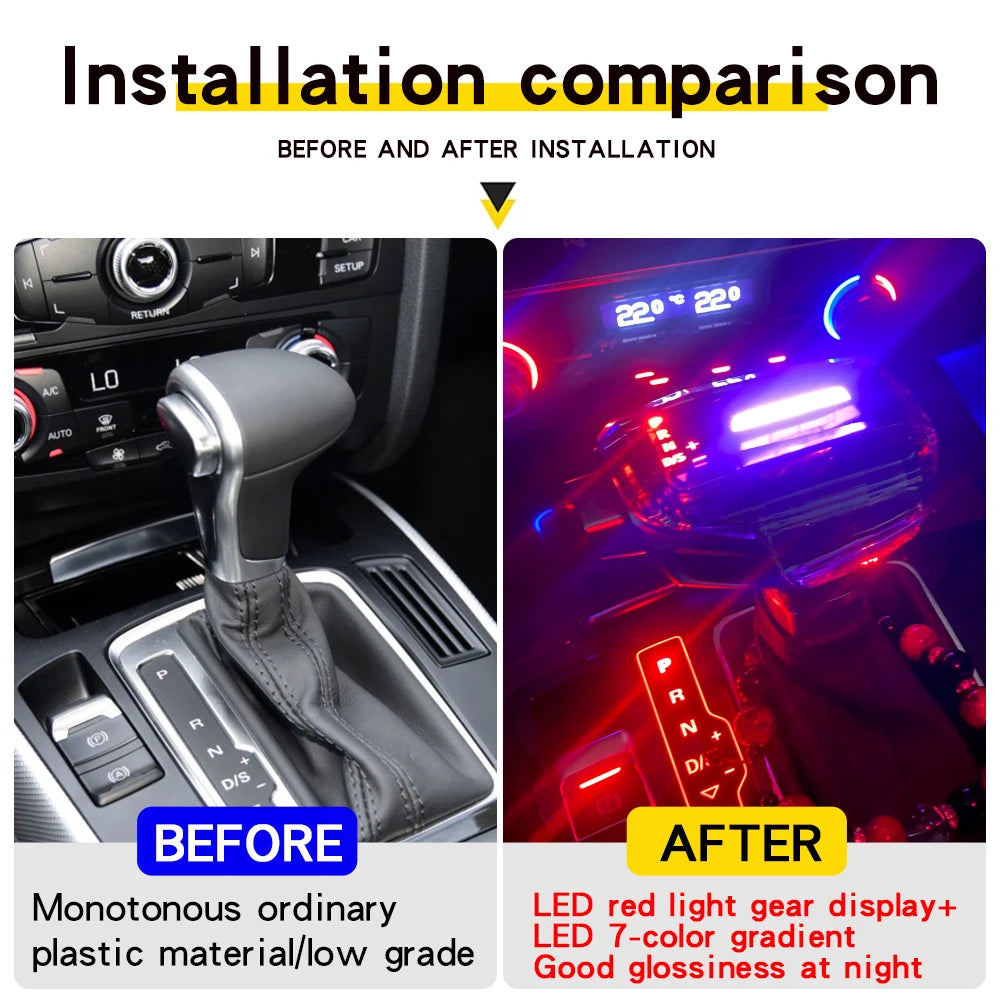For Audi A6 C6 C7 A4 B8 S6 A7 A5 Q5 Q7 4L A3 8P S4 S5 S7 Gear Shift Knob Shift Lever Handle Rod
