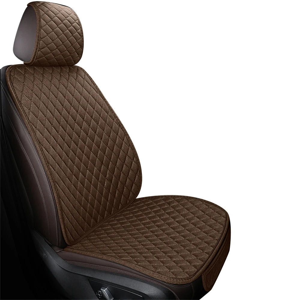 Universal Flax Car Seat Cover Front Rear Cushion Comfortable Breathable Protector Mat Four Season Pad
