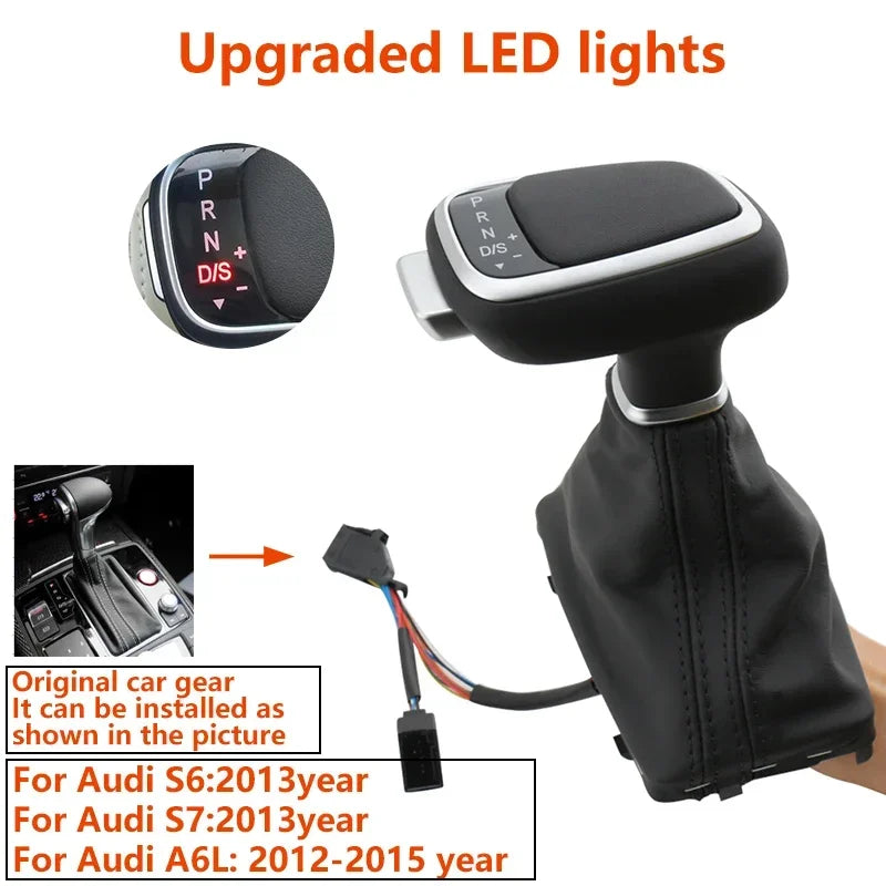 Gear Shift Knob For Audi A4 B8 A6 C6 C7 B7 B6 Q7 Q5 A5 S5 A7 S7 S6 Car Accessories Led Shifter Lever change