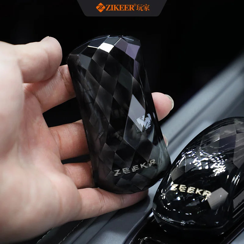 For 2021-2025  ZEEKR 001 K9 Dark Black Special Crystal Gear Handle Knob Crystal Knob Interior Car