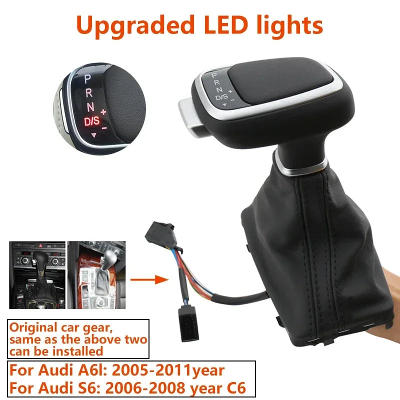 Gear Shift Knob For Audi A4 B8 A6 C6 C7 B7 B6 Q7 Q5 A5 S5 A7 S7 S6 Car Accessories Led Shifter Lever change