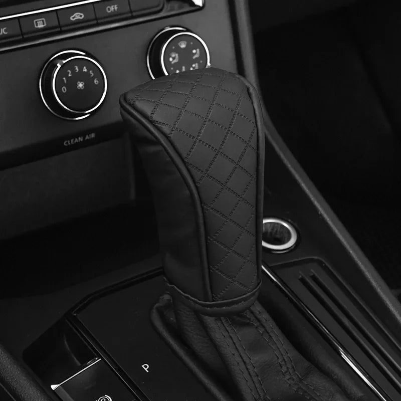 1PC PU Car Shift Lever Cover Sweat Absorption Non-Slip Wear Resistant Car Transmission Dust Cover Interior