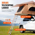 SucceBuy Rooftop Tent Hardshell Folding Tent with Telescopic Ladder Mattress PVC Cover Bag Waterproof Jeep