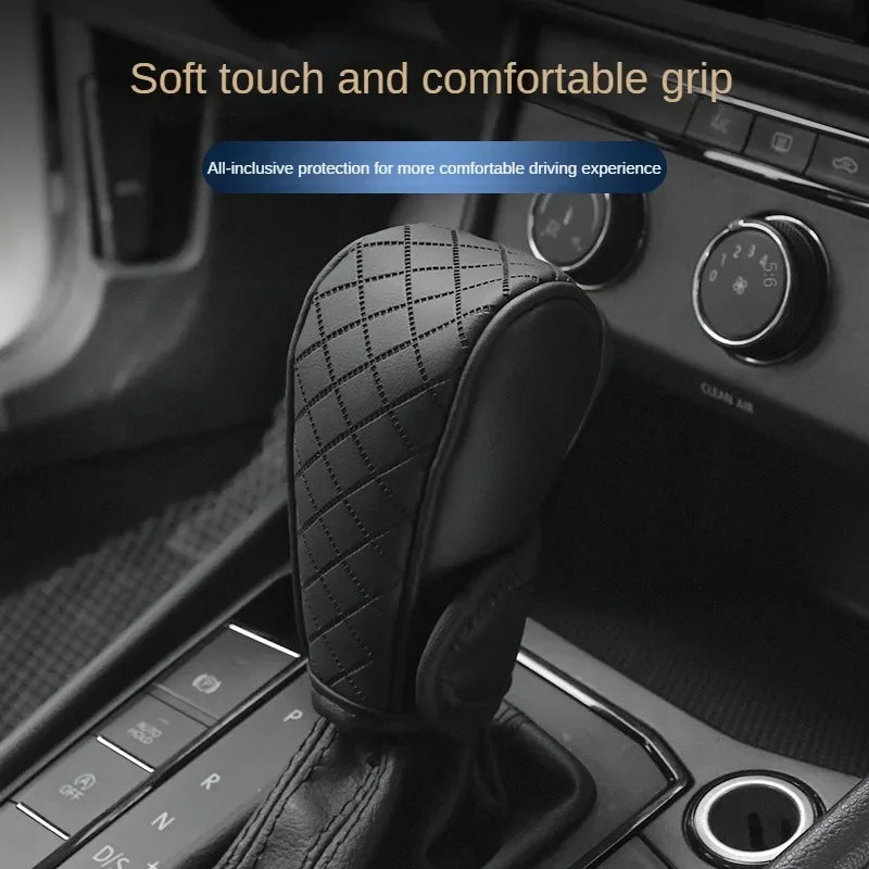 1PC PU Car Shift Lever Cover Sweat Absorption Non-Slip Wear Resistant Car Transmission Dust Cover Interior