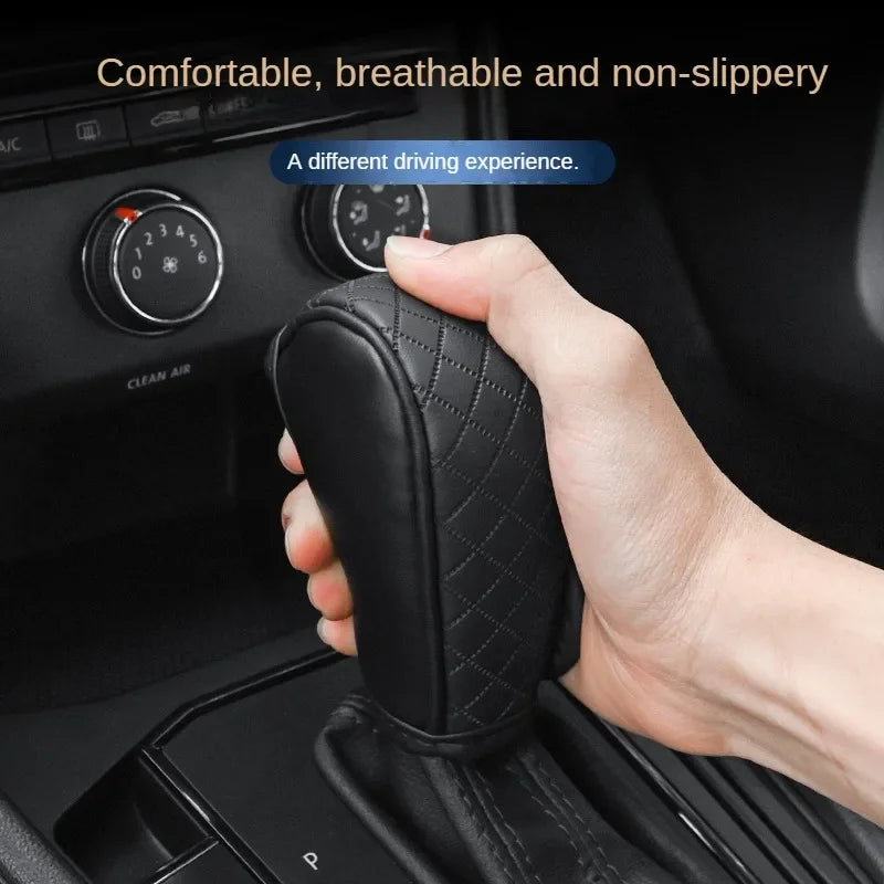 1PC PU Car Shift Lever Cover Sweat Absorption Non-Slip Wear Resistant Car Transmission Dust Cover Interior