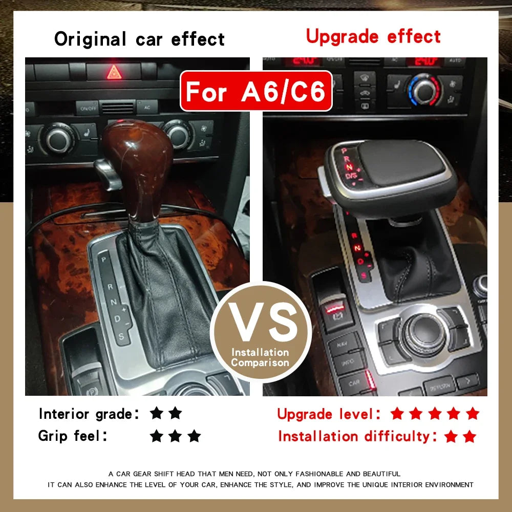 Gear Shift Knob For Audi A4 B8 A6 C6 C7 B7 B6 Q7 Q5 A5 S5 A7 S7 S6 Car Accessories Led Shifter Lever change