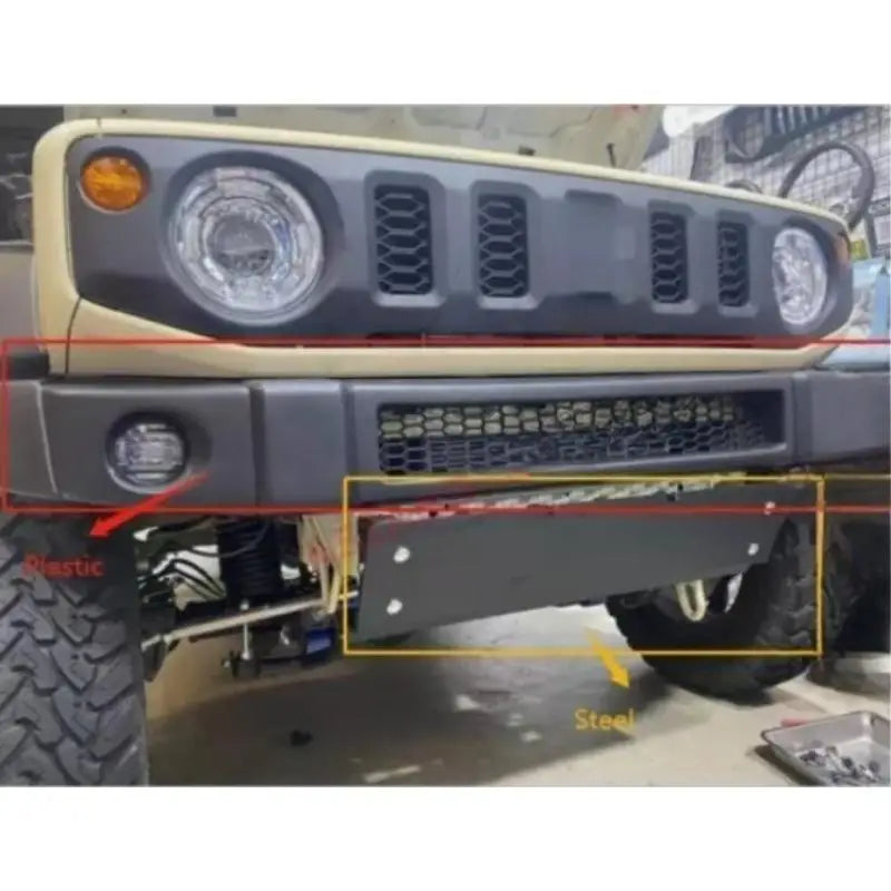 For Jimny Bumper JB74 Front Bumper Offroad Plastic Front Bumper with Plate for SUZUKI JIMNY JB64W