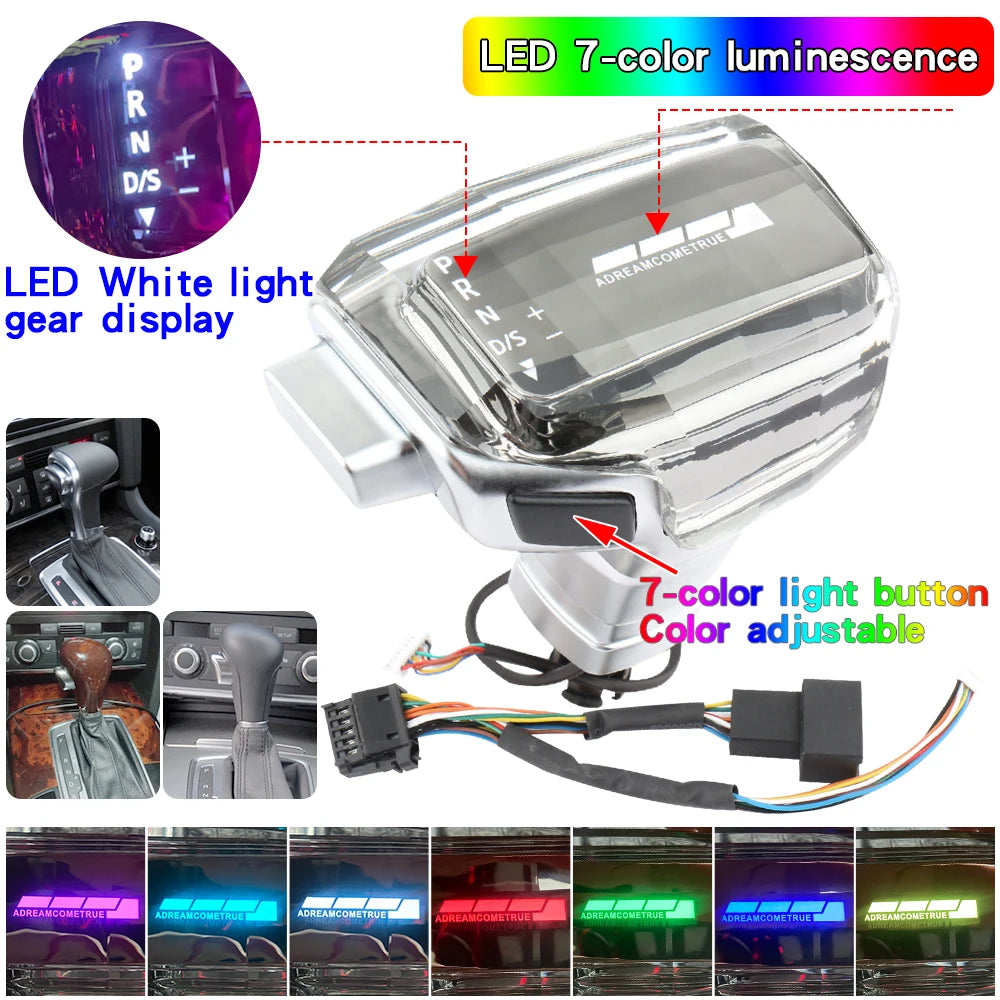 Gear Shift Knob For Audi A4 B8 A6 C6 C7 B7 B6 Q7 Q5 A5 S5 A7 S7 S6 Car Accessories Led Shifter Lever change