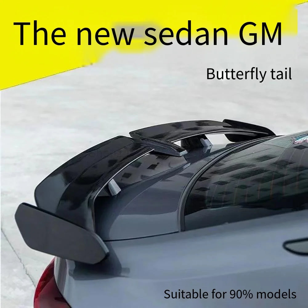 Universal Car modified butterfly shaped tail wing car bumper no perforated spoiler GT Apply