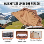 SucceBuy Rooftop Tent Hardshell Folding Tent with Telescopic Ladder Mattress PVC Cover Bag Waterproof Jeep
