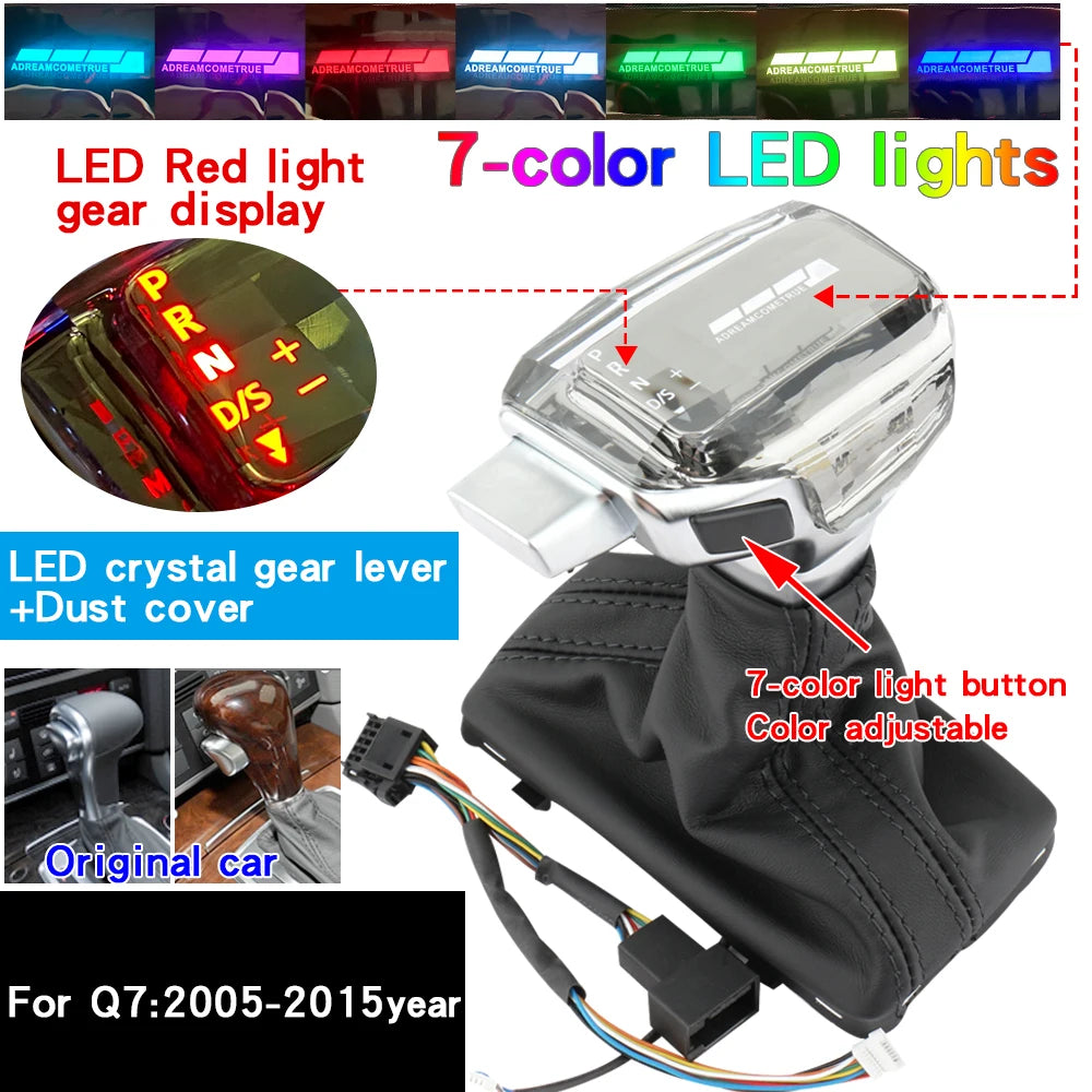 Gear Shift Knob For Audi A4 B8 A6 C6 C7 B7 B6 Q7 Q5 A5 S5 A7 S7 S6 Car Accessories Led Shifter Lever change