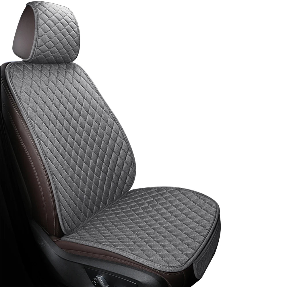 Universal Flax Car Seat Cover Front Rear Cushion Comfortable Breathable Protector Mat Four Season Pad