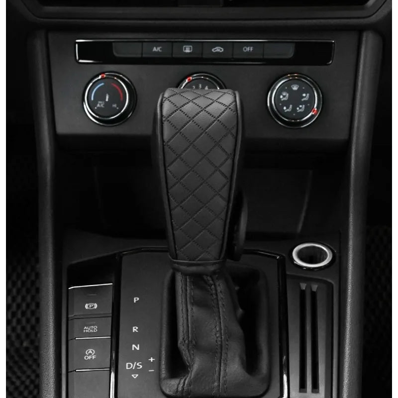 1PC PU Car Shift Lever Cover Sweat Absorption Non-Slip Wear Resistant Car Transmission Dust Cover Interior